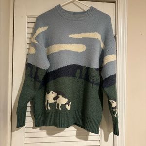 Alfric Eden out door farm scene sweater